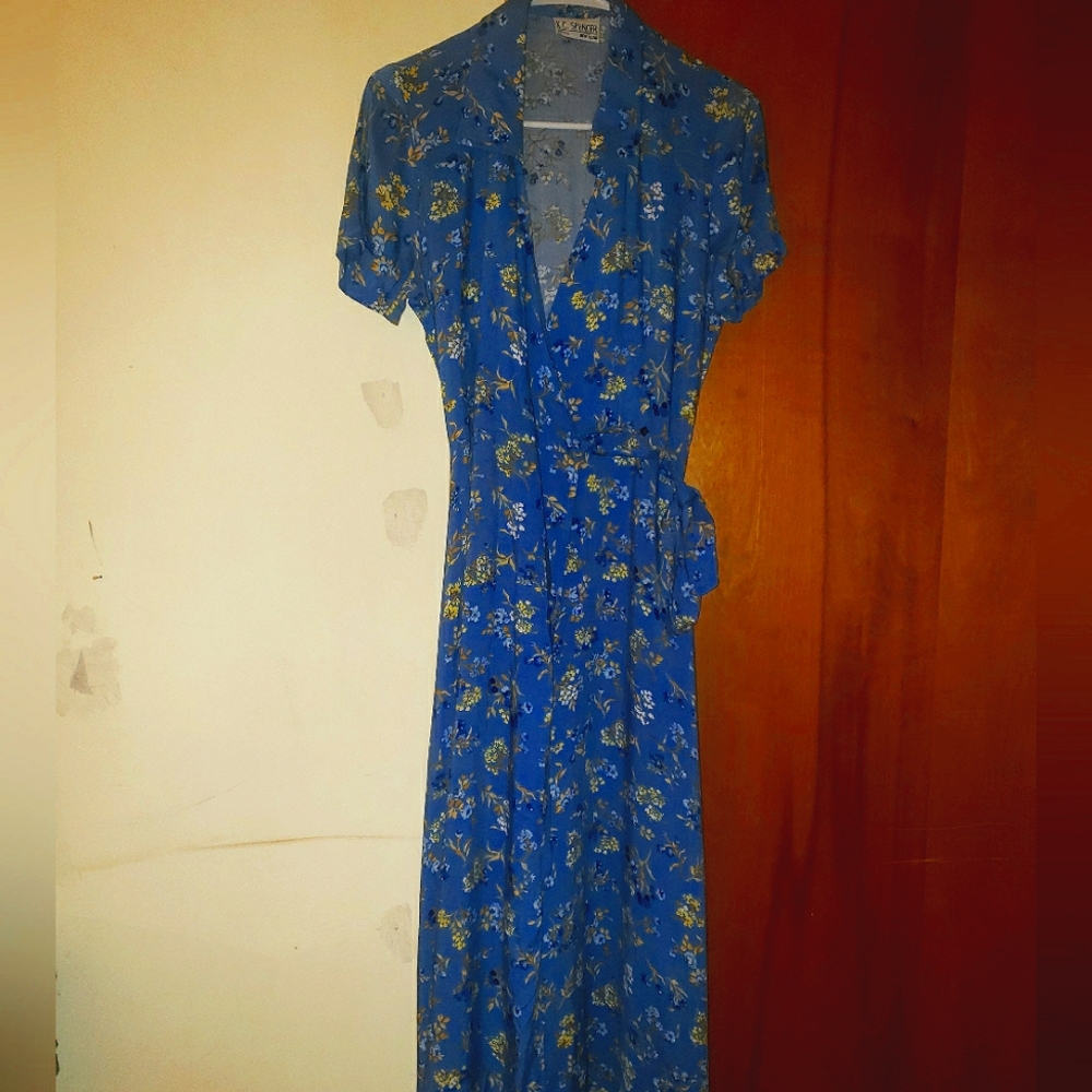 Blue K.C. Spencer Wrap Dress, Women's Size M